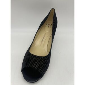 Isaac Mizrahi Perky Women Black Embossed Leather Wedge Shoe Size 11